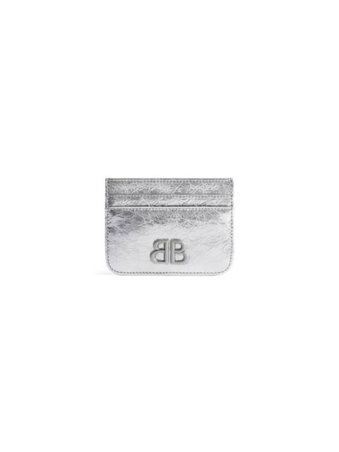 BALENCIAGA Women's Monaco Card Holder Metallized in Silver
