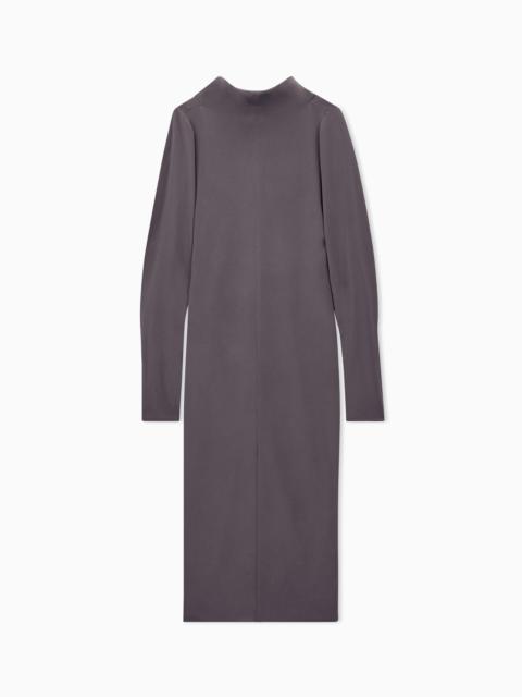 GIORGIO ARMANI SLIM-FIT DRESS IN STRETCH SILK-BLEND CREPE WITH LONG SLEEVES