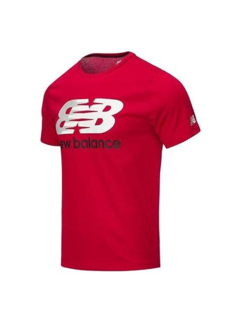 New Balance Graphic Heathertech T-Shirt 'Red White' AMT11071-RBK