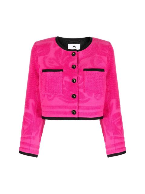 towelling cropped jacket