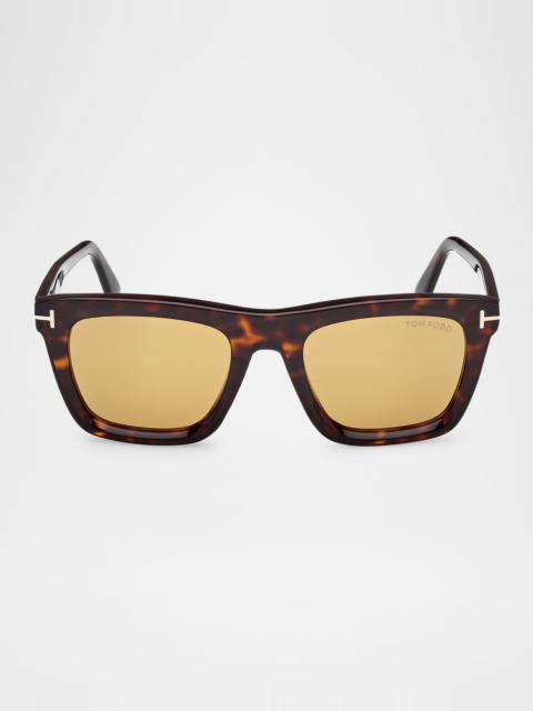 TOM FORD Men's Lelio Acetate Square Sunglasses