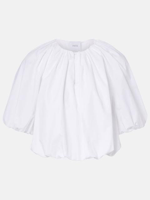PATOU Gathered cotton top