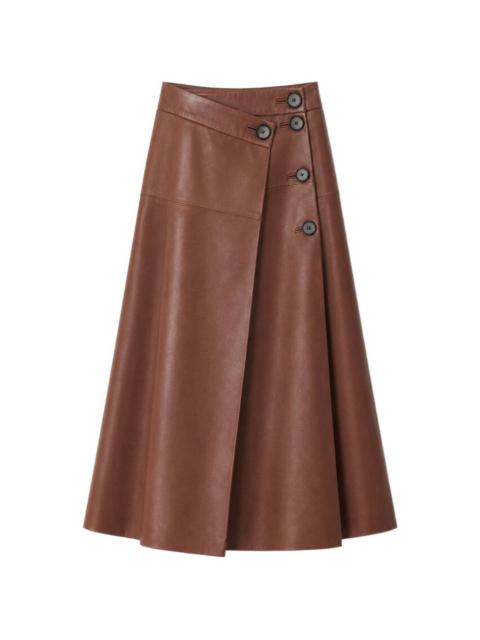 IRO button-up leather skirt