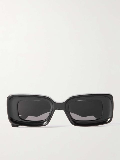 Loewe Anagram Rectangular-Frame Tortoiseshell Acetate Sunglasses