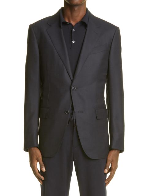 Regular Fit Stretch Wool & Silk Sport Coat