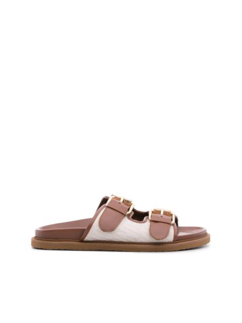 Moschino double-buckle panelled sandals
