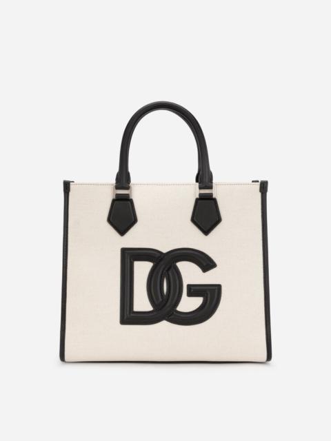 Dolce & Gabbana Canvas shopper with calfskin nappa details