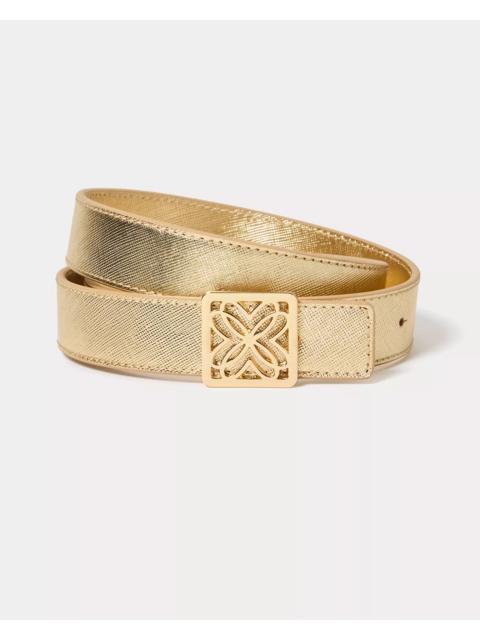 Lilly Pulitzer Skinny Leather Logo Belt