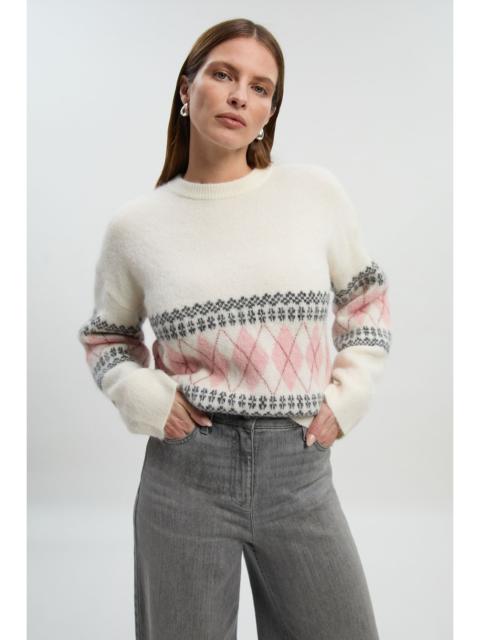 KAREN MILLEN Premium Alpaca Wool Blend Fairisle Knitted Jumper