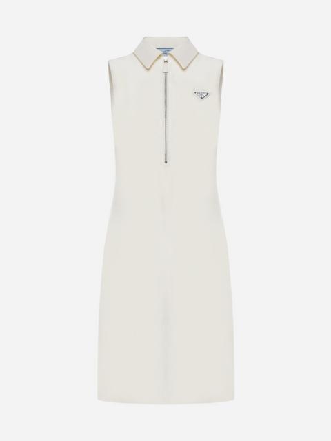 Silk-blend polo shirt dress