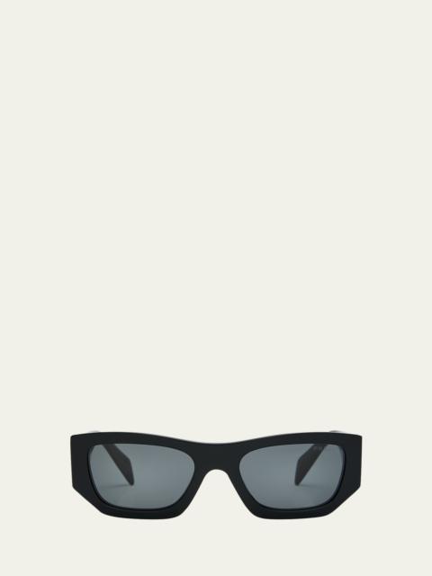 Prada Men's Acetate Rectangle Sunglasses