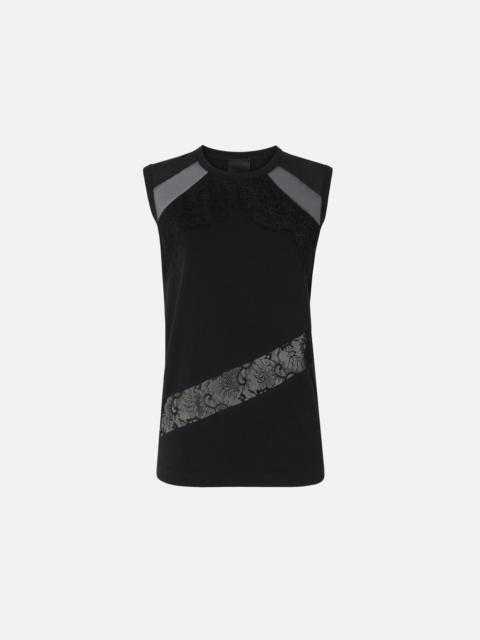 PINKO SLEEVELESS TOP WITH LACE DETAILS