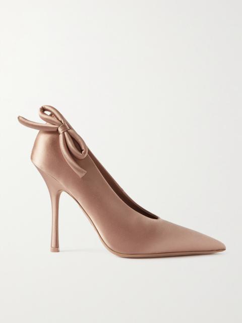 Valentino Nite-out 110 Bow-detailed Cutout Satin Pumps