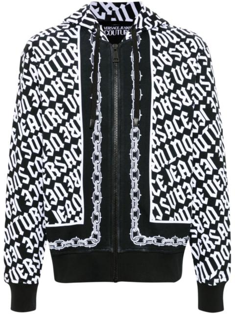 VERSACE JEANS COUTURE zip-up cotton hoodie