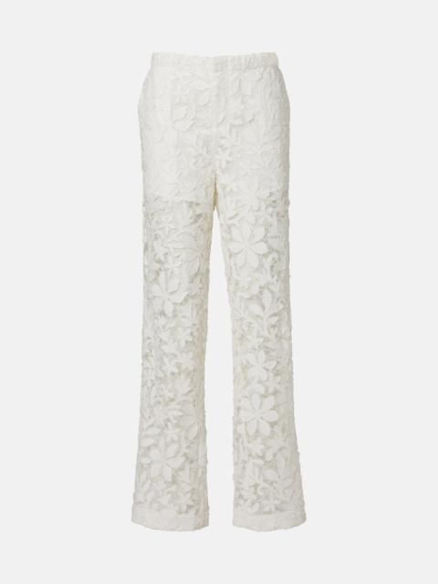 SIMKHAI Floral lace straight pants