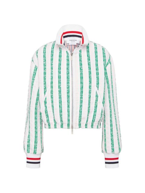 Thom Browne repp stripe tweed blouson jacket