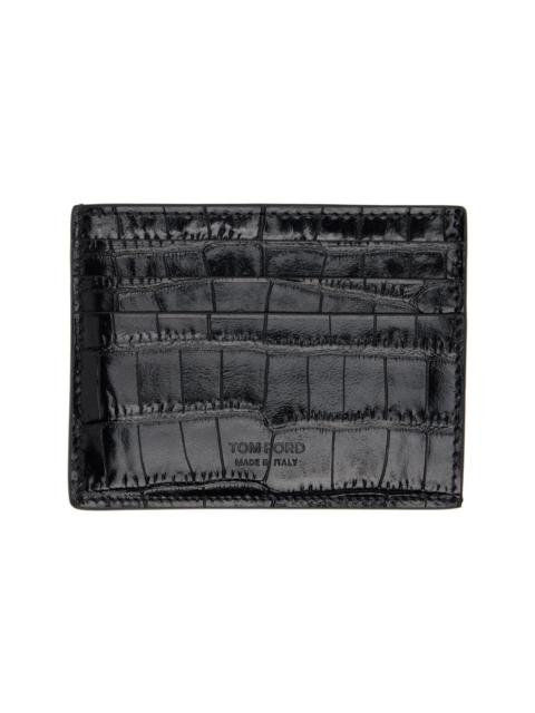 TOM FORD Black Exotic Line Card Holder