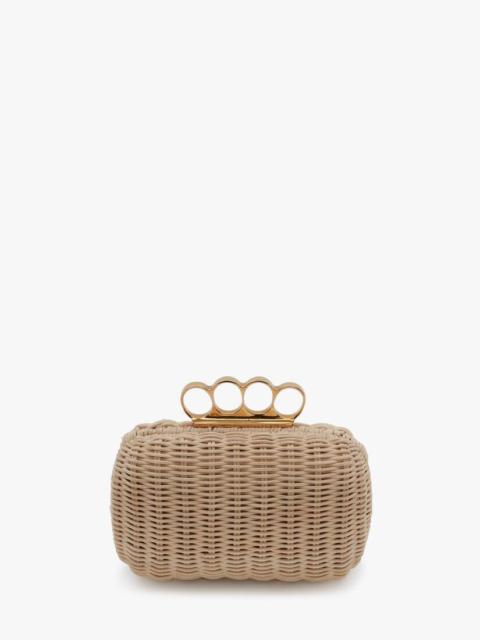 Alexander McQueen Woven Four-ring Clutch in Natural