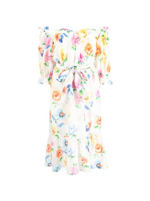 Moschino floral-print belted dress