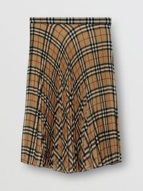 Burberry Vintage Check Chiffon Pleated Skirt