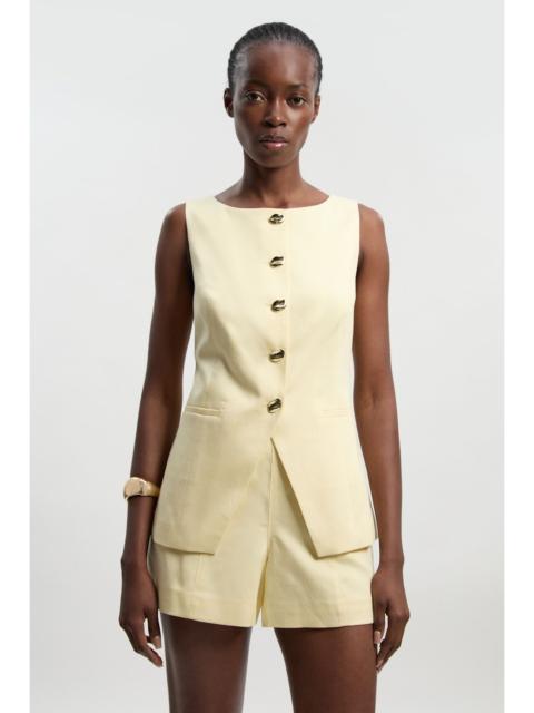 KAREN MILLEN Tailored Linen Button Front Short