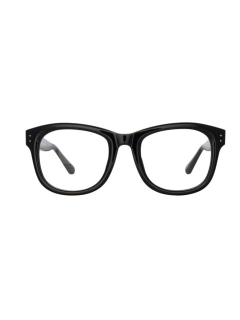 LINDA FARROW EDSON OPTICAL D-FRAME IN BLACK AND NICKEL