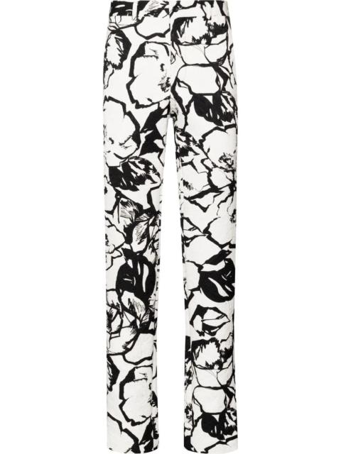 Comme des Garçons Homme Plus floral-jacquard slim-fit trousers