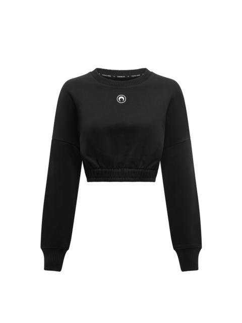 Marine Serre Organic Cotton Fleece Cropped Sweater