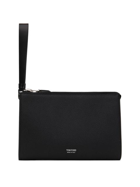 TOM FORD pebbled-leather logo-print clutch