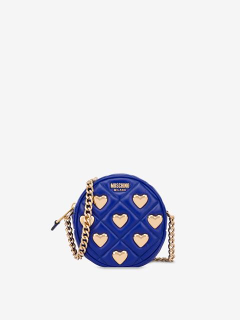 HEART STUDS QUILTED CROSSBODY BAG