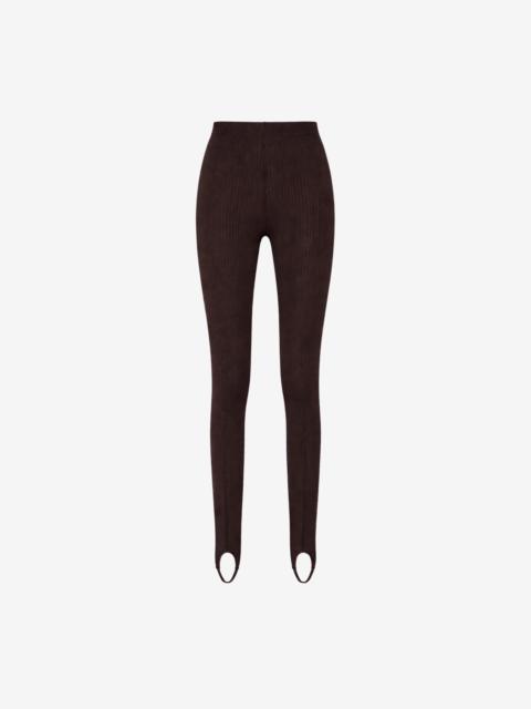 The Frankie Shop Piuma Knit Stirrup Leggings - Brown