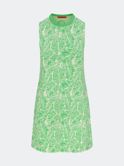 SIMONMILLER Knits By Zana Knit Mini Dress in Gummy Green Palm Leaf