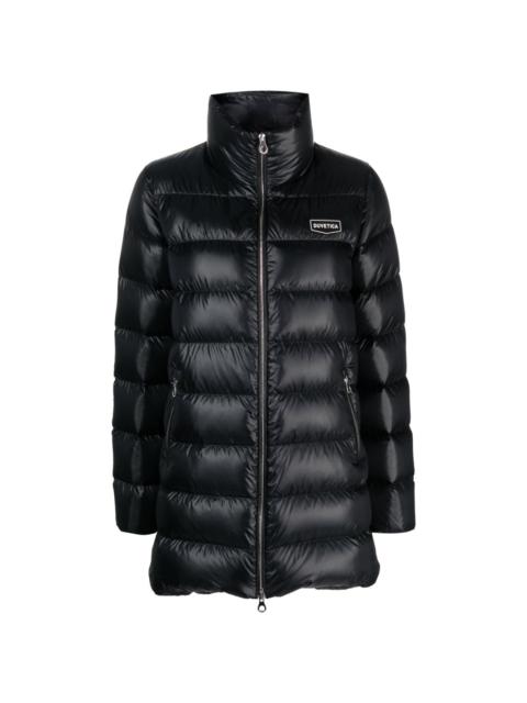 high-neck quilted down jacket