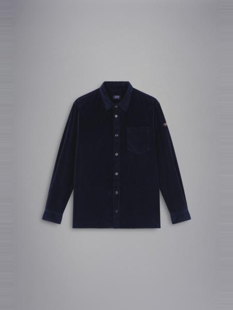 Paul & Shark GARMENT DYED COTTON VELVET OVERSHIRT