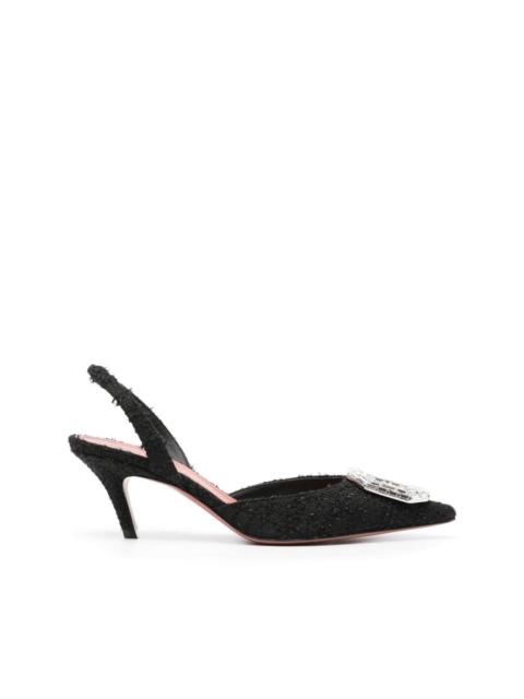 Amina Muaddi Camelia 105mm crystal-buckle pumps