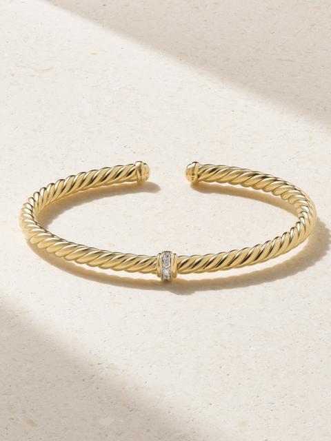 DAVID YURMAN Cablespira Flex Station 18-karat Gold Diamond Cuff