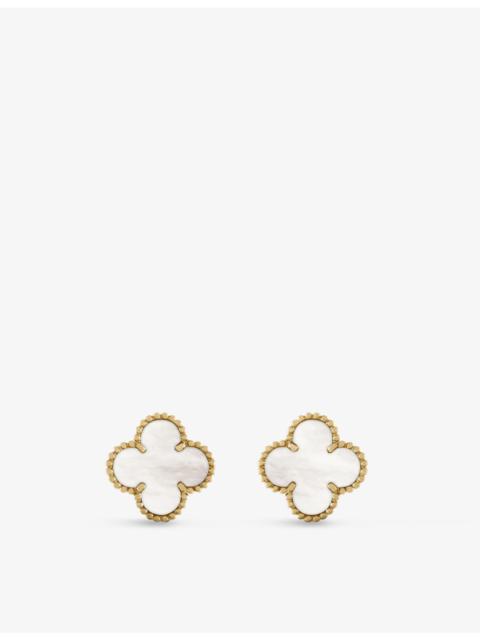 Van Cleef & Arpels Vintage Alhambra gold and mother-of-pearl earrings
