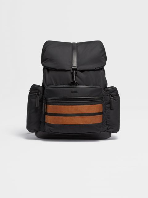 BLACK TECHNICAL FABRIC BACKPACK