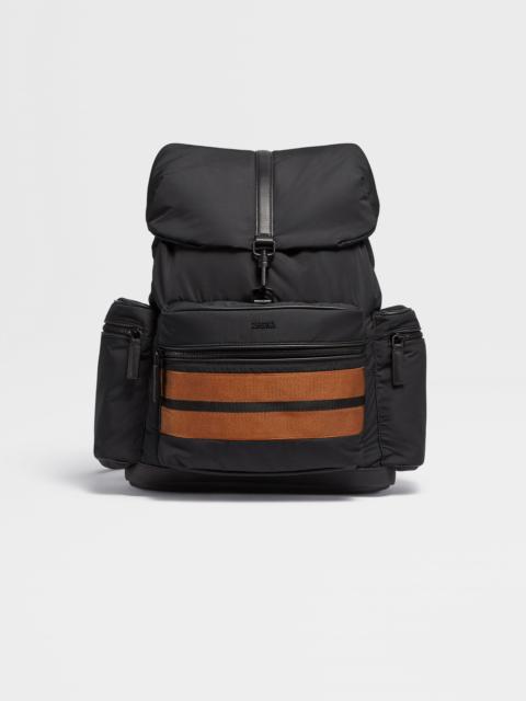 ZEGNA BLACK TECHNICAL FABRIC BACKPACK