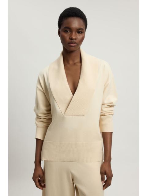 KAREN MILLEN Wool Look Deep Collar Sleeve Knit Jumper