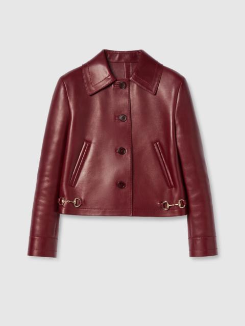 GUCCI Leather jacket with Horsebit detail