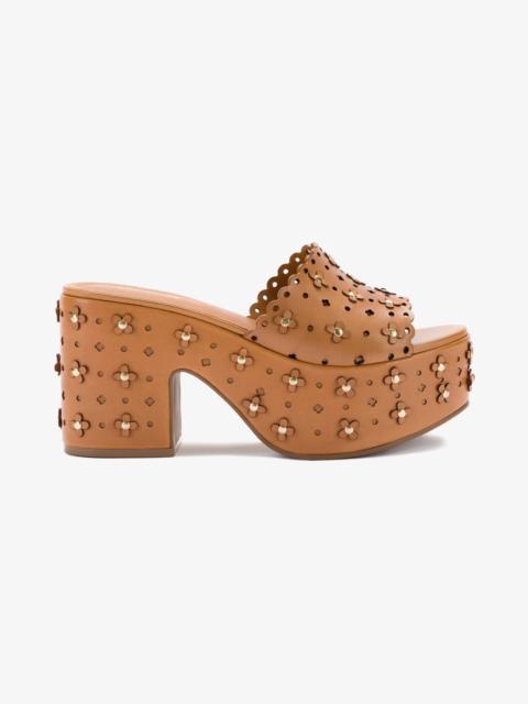 Larroudé Miso Platform Sandal In Biscuit Leather