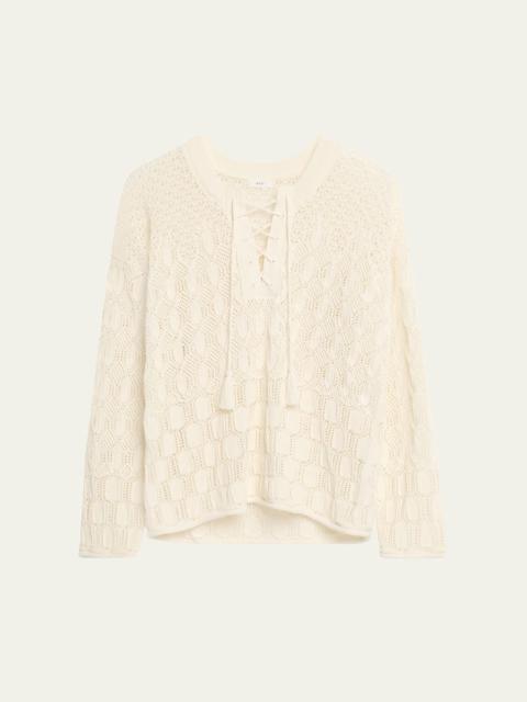 A.L.C. Keri Crochet Lace-Up Sweater