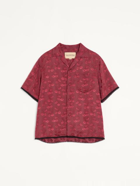 Valentino VALENTINO VISCOSE BOWLING SHIRT WITH CHERRYFIC JACQUARD PATTERN