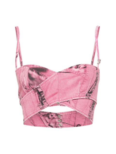 Blumarine abstract-print cropped top