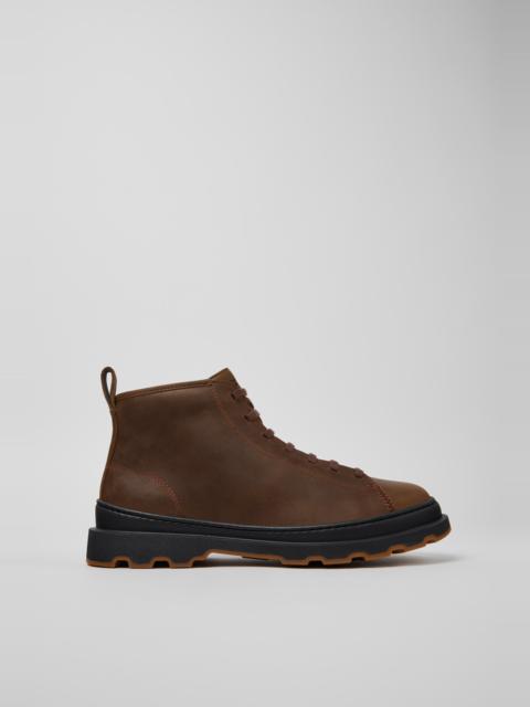 CAMPER Brutus+ Brown Nubuck Ankle Boots for Men.