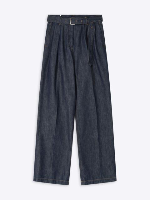 BELTED DENIM PANTS