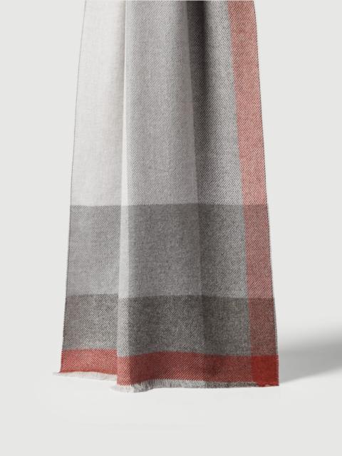 Brunello Cucinelli Wool and cashmere checked twill scarf