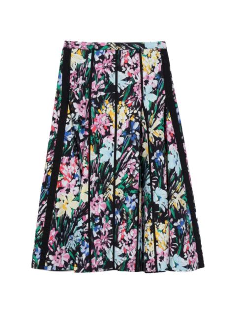 Flowerworks Godet floral-print midi skirt