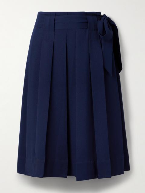 Proenza Schouler Jess Belted Pleated Crepe Skirt